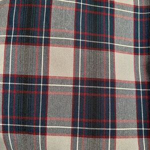 Plaid Patterned Fabric in Red, Blue, and gray